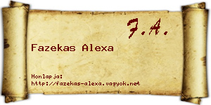 Fazekas Alexa névjegykártya